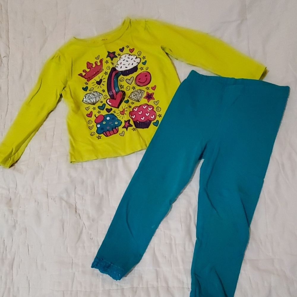 COPY - 3T teal and chartreuse set